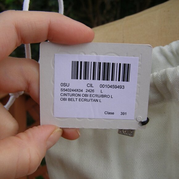 RARE NWT LOEWE Tan Canvas & Leather Obi Belt - Picture 9 of 15